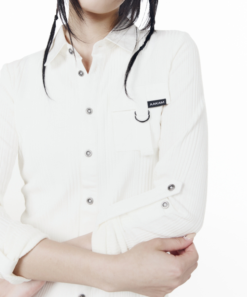 AAKAM（アーカム）の「Roll-Up Pocket Long Shirts (White)（シャツ/ブラウス・レディース・その他・1/2）」の8枚目の写真