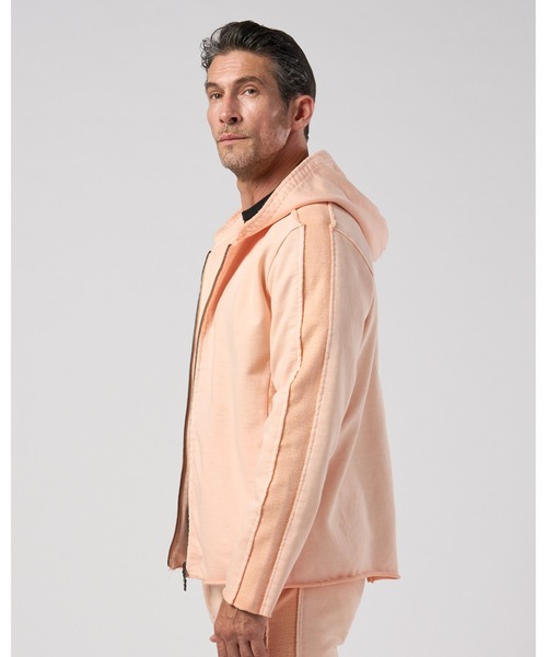wjk(ダヴルジェイケイ)の「compact urake cut-off line zip hoodie(パーカー・メンズ・ブラック/グレー/ピンク・X-LARGE/LARGE/MEDIUM/SMALL)」の7枚目の写真