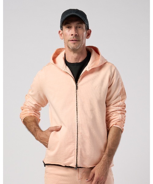 wjk(ダヴルジェイケイ)の「compact urake cut-off line zip hoodie(パーカー・メンズ・ブラック/グレー/ピンク・X-LARGE/LARGE/MEDIUM/SMALL)」の9枚目の写真