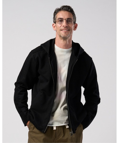 wjk(ダヴルジェイケイ)の「compact urake cut-off line zip hoodie(パーカー・メンズ・ブラック/グレー/ピンク・X-LARGE/LARGE/MEDIUM/SMALL)」の15枚目の写真