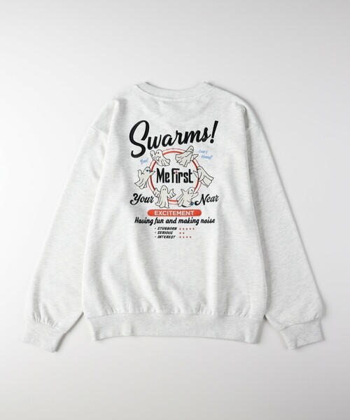 Right-on(ライトオン)の「POWER TO THE PEOPLE ゴースト刺繍トレーナー(Tシャツ/カットソー・メンズ・グレー/ブラック/グリーン・05/04/06)」の4枚目の写真
