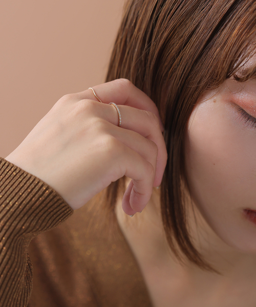 Lilas(リラ)の「ダイヤハーフエタニティーリング K10(リング・レディース・ゴールド・13/15 /11/FREE)」の8枚目の写真
