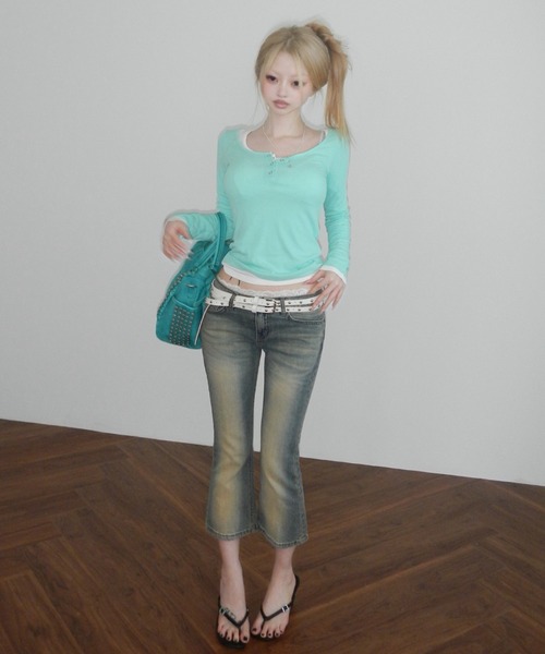THEAIRTOWN（ジエアタウン）の「56 vintage capri denim pt（デニムパンツ・レディース・ブルー・MEDIUM/SMALL）」の8枚目の写真