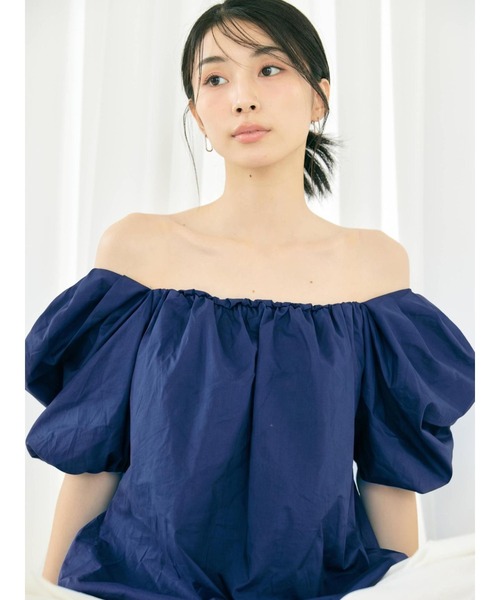 BLUE×PALANG(ブルーパラン)の「HONEY VOLUME BLOUSE(シャツ/ブラウス・レディース・ネイビー/スカイブルー・FREE)」の2枚目の写真