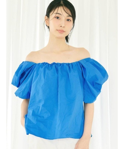 BLUE×PALANG(ブルーパラン)の「HONEY VOLUME BLOUSE(シャツ/ブラウス・レディース・ネイビー/スカイブルー・FREE)」の4枚目の写真