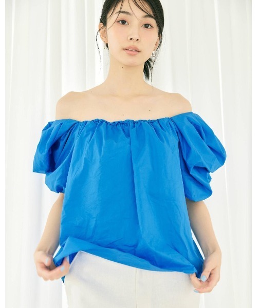 BLUE×PALANG(ブルーパラン)の「HONEY VOLUME BLOUSE(シャツ/ブラウス・レディース・ネイビー/スカイブルー・FREE)」の5枚目の写真