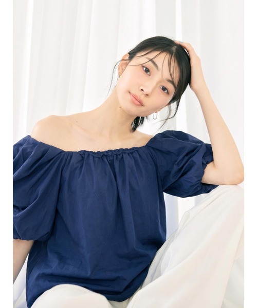 BLUE×PALANG(ブルーパラン)の「HONEY VOLUME BLOUSE(シャツ/ブラウス・レディース・ネイビー/スカイブルー・FREE)」の7枚目の写真