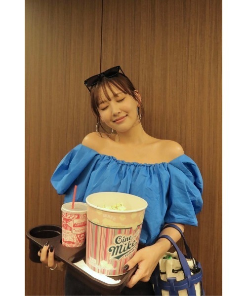 BLUE×PALANG(ブルーパラン)の「HONEY VOLUME BLOUSE(シャツ/ブラウス・レディース・ネイビー/スカイブルー・FREE)」の9枚目の写真