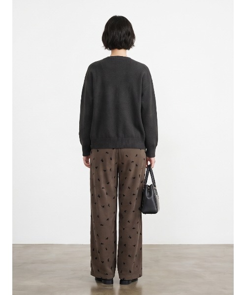 Sew loop(ソーループ)の「フロッキープリントワイドパンツ(スラックス・レディース・カーキオリーブ・L/M)」の7枚目の写真