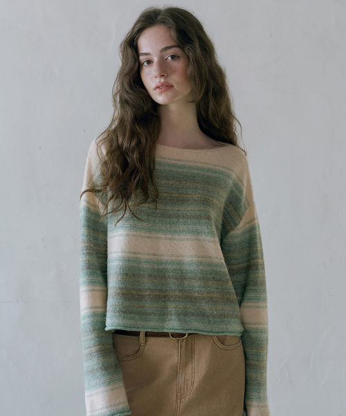 VANONE ATELIER(バノンアトリエ)の「KN4299 ブリーズグラデーションニット_グリーン(ニット/セーター・レディース・グリーン・FREE)」の1枚目の写真