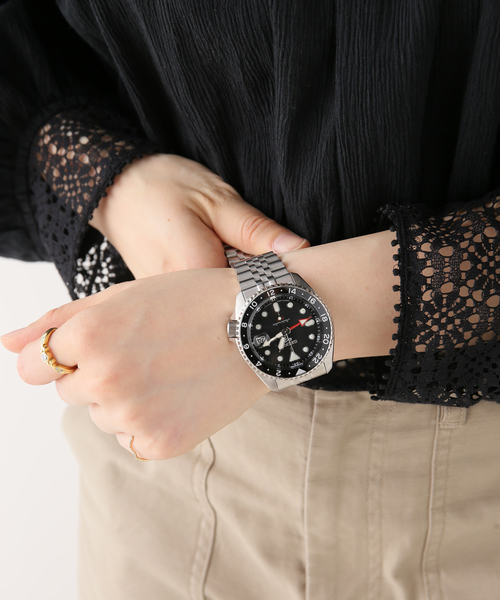SEIKO（セイコー）の「SEIKO 5 SPORTS SBSC001 Black / GMT（アナログ腕時計・レディース・シルバー・FREE）」の9枚目の写真