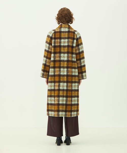 MACPHEE（マカフィー）の「【WEB先行予約】シャギーチェック ダブルブレストコート（チェスターコート・レディース・ブラウン系・36）」の5枚目の写真
