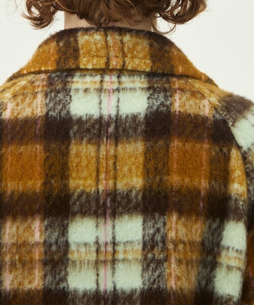 MACPHEE（マカフィー）の「【WEB先行予約】シャギーチェック ダブルブレストコート（チェスターコート・レディース・ブラウン系・36）」の8枚目の写真