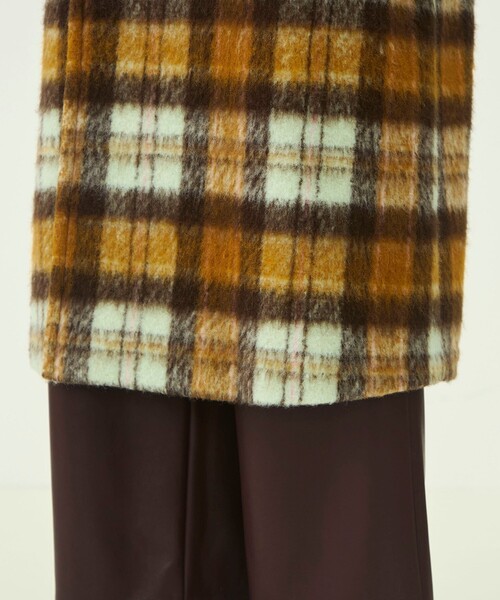 MACPHEE（マカフィー）の「【WEB先行予約】シャギーチェック ダブルブレストコート（チェスターコート・レディース・ブラウン系・36）」の11枚目の写真