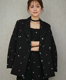 シグネチャージャケット 刺繍 テーラードジャケット フォーマル 結婚式 パーティー オケージョン お呼ばれ 二次会 成人式 同窓会 謝恩会