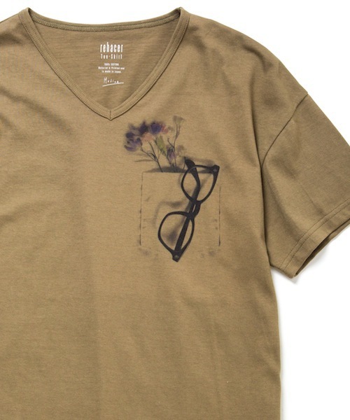 rehacer（レアセル）の「rehacer : Sun shade on Japan made body / サン シェイド メイドインジャパン（Tシャツ/カットソー・メンズ・カーキ/グレー/ホワイト・MEDIUM/SMALL/LARGE/X-LARGE）」の3枚目の写真