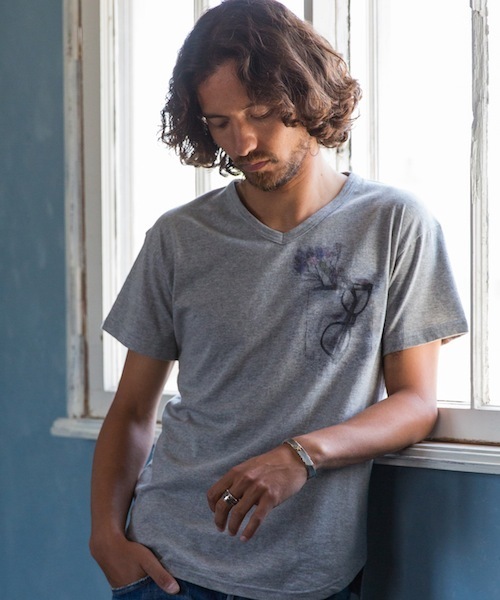 rehacer（レアセル）の「rehacer : Sun shade on Japan made body / サン シェイド メイドインジャパン（Tシャツ/カットソー・メンズ・カーキ/グレー/ホワイト・MEDIUM/SMALL/LARGE/X-LARGE）」の4枚目の写真