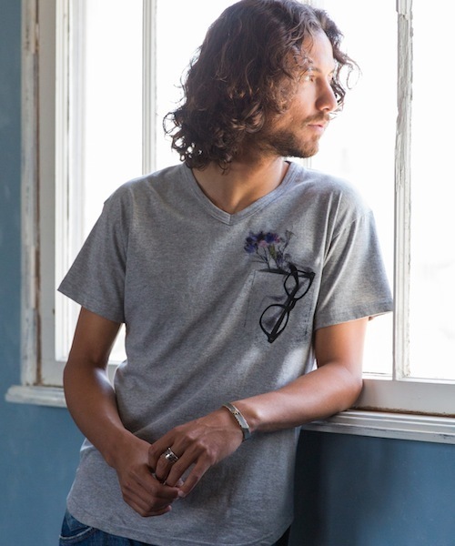 rehacer（レアセル）の「rehacer : Sun shade on Japan made body / サン シェイド メイドインジャパン（Tシャツ/カットソー・メンズ・カーキ/グレー/ホワイト・MEDIUM/SMALL/LARGE/X-LARGE）」の5枚目の写真