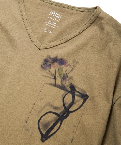 rehacer（レアセル）の「rehacer : Sun shade on Japan made body / サン シェイド メイドインジャパン（Tシャツ/カットソー・メンズ・カーキ/グレー/ホワイト・MEDIUM/SMALL/LARGE/X-LARGE）」の9枚目の写真