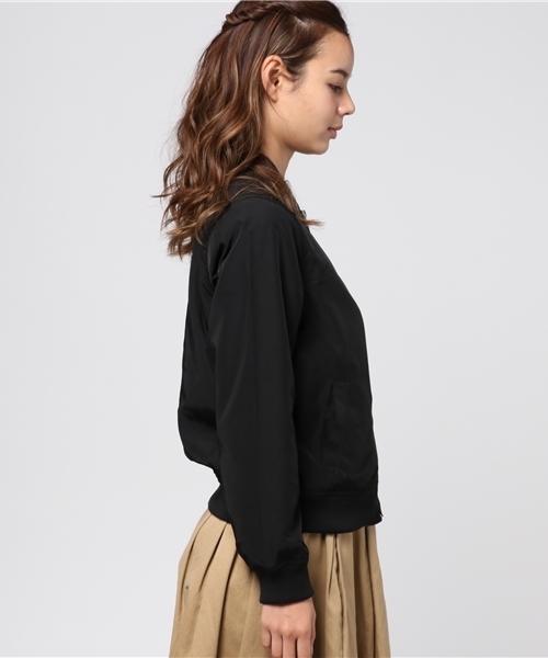 VENCEEXCHANGE（ヴァンスエクスチェンジ）の「E/ツイルMA-1                       （MA-1・レディース・梅/ダークグリーン/ブラック・MEDIUM）」の5枚目の写真