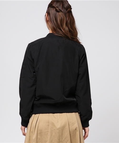 VENCEEXCHANGE（ヴァンスエクスチェンジ）の「E/ツイルMA-1                       （MA-1・レディース・梅/ダークグリーン/ブラック・MEDIUM）」の6枚目の写真