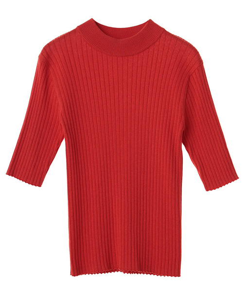 CLANE（クラネ）の「TIGHT HI NECK KNIT TOPS（その他トップス・レディース・オレンジ/ホワイト/ブラック・1/2）」の3枚目の写真