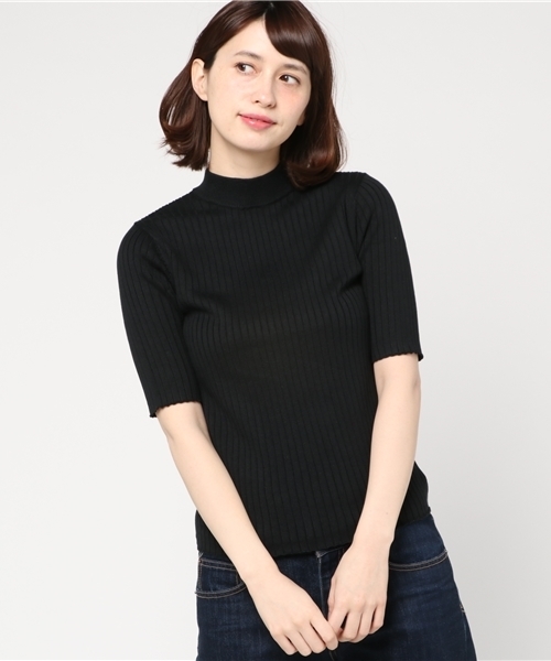 CLANE クラネ / MELANGE TIGHT KNIT TOPS CLANE(クラネ)｜MOLE MIX BORDER KNIT TOPS ニット/BLUE の通販