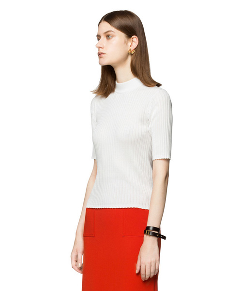 CLANE（クラネ）の「TIGHT HI NECK KNIT TOPS（その他トップス・レディース・オレンジ/ホワイト/ブラック・1/2）」の15枚目の写真