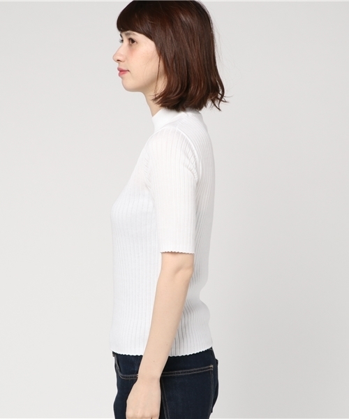 CLANE（クラネ）の「TIGHT HI NECK KNIT TOPS（その他トップス・レディース・オレンジ/ホワイト/ブラック・1/2）」の10枚目の写真