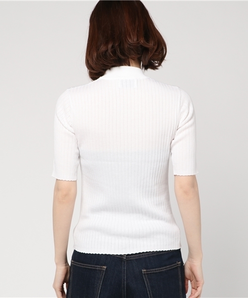 CLANE（クラネ）の「TIGHT HI NECK KNIT TOPS（その他トップス・レディース・オレンジ/ホワイト/ブラック・1/2）」の11枚目の写真