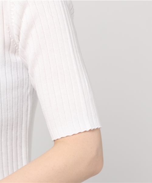 CLANE（クラネ）の「TIGHT HI NECK KNIT TOPS（その他トップス・レディース・オレンジ/ホワイト/ブラック・1/2）」の4枚目の写真