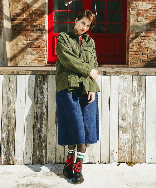 HYSTERIC GLAMOUR（ヒステリックグラマー）の「M-65JK（ミリタリージャケット・レディース・カーキ/グリーン系カモフラージュ/ブラック・FREE）」の20枚目の写真