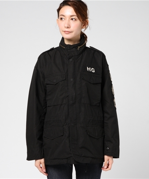 HYSTERIC GLAMOUR（ヒステリックグラマー）の「M-65JK（ミリタリージャケット・レディース・カーキ/グリーン系カモフラージュ/ブラック・FREE）」の4枚目の写真