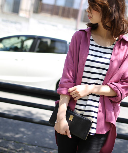 antiqua（アンティカ）の「前後差デザインシャツ（シャツ/ブラウス・レディース・ベージュ/オフホワイト/ピンク・FREE）」の17枚目の写真