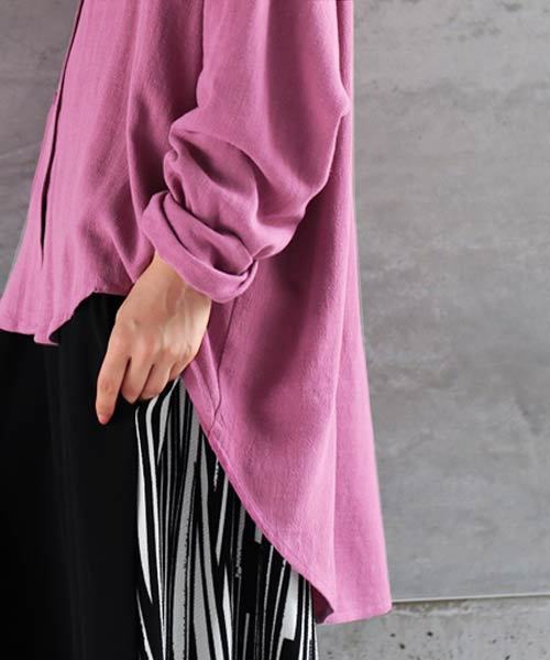 antiqua（アンティカ）の「前後差デザインシャツ（シャツ/ブラウス・レディース・ベージュ/オフホワイト/ピンク・FREE）」の11枚目の写真