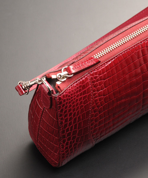 クロコダイルレザーショルダーバッグ（クラッチバッグ）｜sankyo