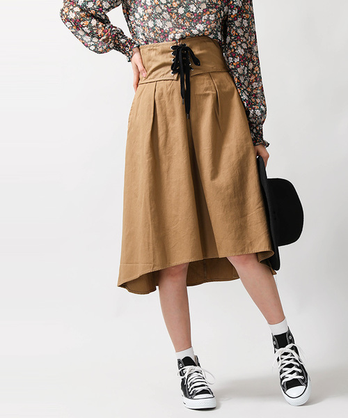 WEGO（ウィゴー）の「WEGO/コルセットベルトイレヘムスカート（スカート・レディース・ブラック/ワイン/ベージュ/ベージュ系その他2・FREE）」の17枚目の写真