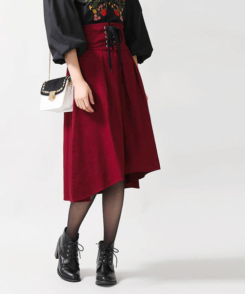 WEGO（ウィゴー）の「WEGO/コルセットベルトイレヘムスカート（スカート・レディース・ブラック/ワイン/ベージュ/ベージュ系その他2・FREE）」の15枚目の写真