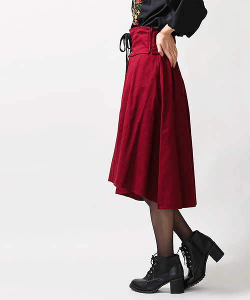 WEGO（ウィゴー）の「WEGO/コルセットベルトイレヘムスカート（スカート・レディース・ブラック/ワイン/ベージュ/ベージュ系その他2・FREE）」の14枚目の写真