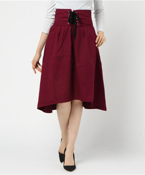 WEGO（ウィゴー）の「WEGO/コルセットベルトイレヘムスカート（スカート・レディース・ブラック/ワイン/ベージュ/ベージュ系その他2・FREE）」の21枚目の写真