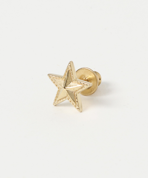 SAINTS(セインツ)の「SAINTS(セインツ)/ネイティブスターピアス14Kゴールドメッキ加工(ピアス(片耳用)・メンズ・シルバー・FREE)」の1枚目の写真