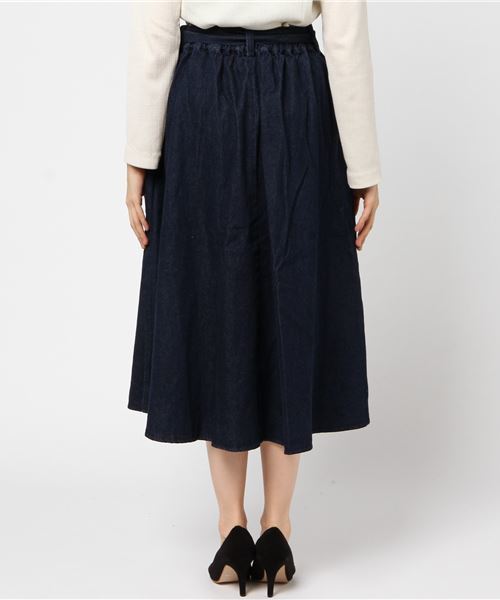 WEGO(ウィゴー)の「WEGO/デニムリボンイレヘムミディスカート(デニムスカート・レディース・インディゴブルー/ダークインディゴブルー・SMALL/LARGE/MEDIUM)」の8枚目の写真