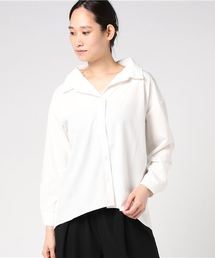 後ろ姿も抜かりなし◎いつものシャツコーデを格上げ！バックリボン☆スキッパーシャツトップス/レディースブラウス[C2936]神戸レタス