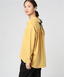 後ろ姿も抜かりなし◎いつものシャツコーデを格上げ！バックリボン☆スキッパーシャツトップス/レディースブラウス[C2936]神戸レタス