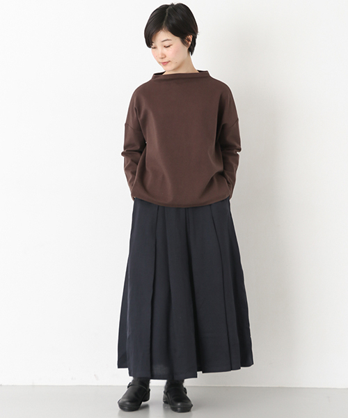 かぐれ（カグレ）の「リネンワッシャータックスカート（スカート・レディース・ベージュ/ブルー/ネイビー・FREE）」の5枚目の写真