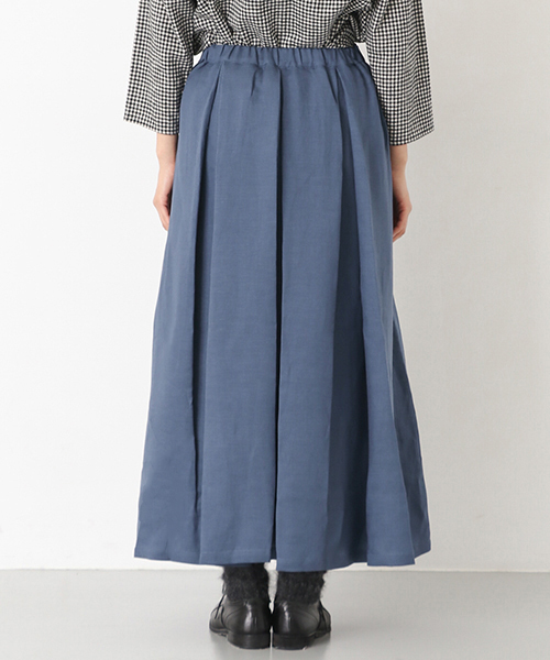 かぐれ（カグレ）の「リネンワッシャータックスカート（スカート・レディース・ベージュ/ブルー/ネイビー・FREE）」の8枚目の写真