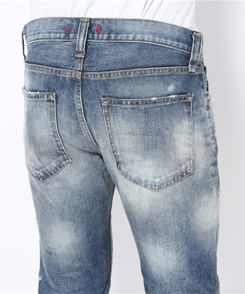 BEAMS（ビームス）の「RED CARD / スリムストレートリペアー new（デニムパンツ・メンズ・インディゴブルー・28/29/30/31/32/33）」の5枚目の写真