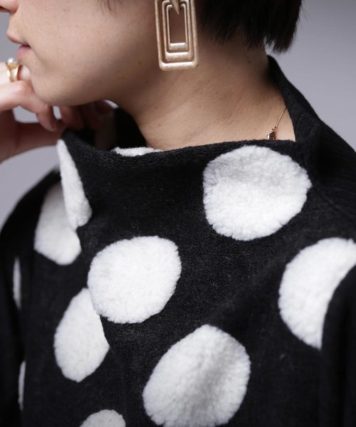 antiqua（アンティカ）の「ふわふわドットトップス（Tシャツ/カットソー・レディース・ブラック/グレー・FREE）」の10枚目の写真