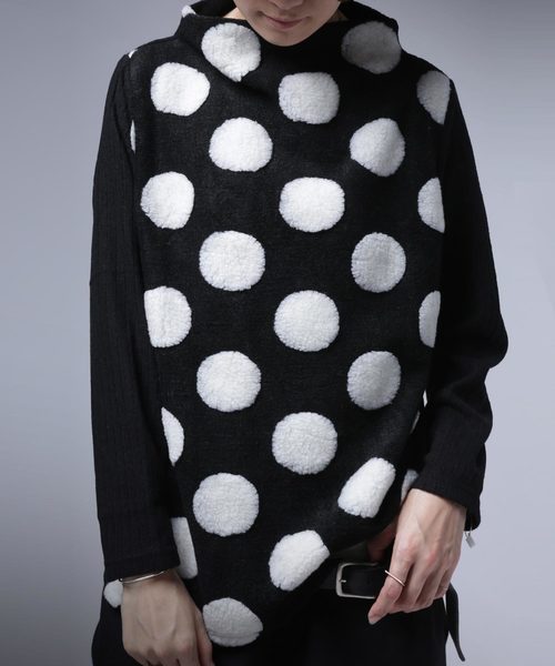 antiqua（アンティカ）の「ふわふわドットトップス（Tシャツ/カットソー・レディース・ブラック/グレー・FREE）」の8枚目の写真