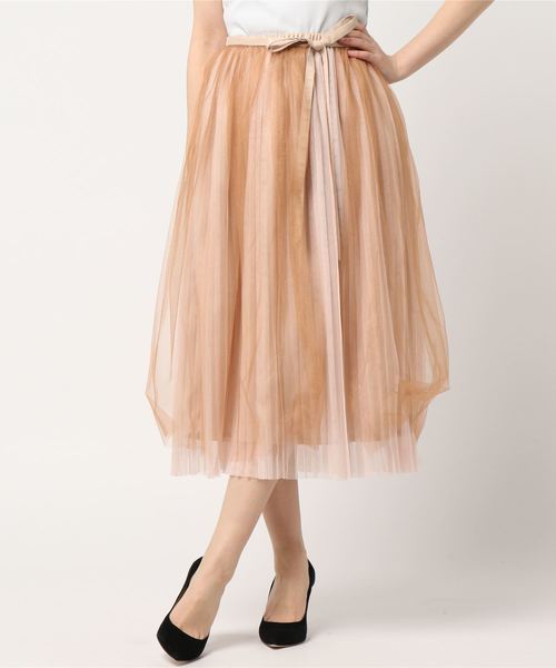 SWINGLE(スウィングル)の「【雑誌掲載】チュールプリーツスカート◆(スカート・レディース・ネイビー/カーキ/キャメル・SMALL)」の6枚目の写真